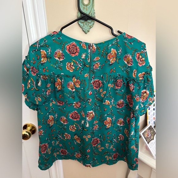 Xhilaration Green Floral Blouse - Picture 5 of 5